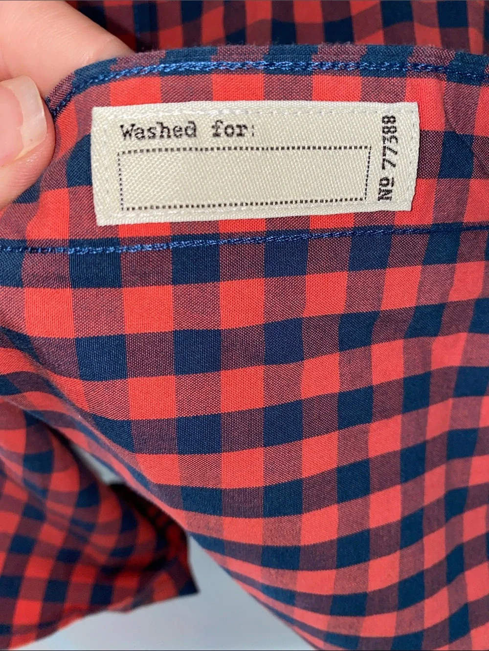 J. Crew Men’s Coral Coral and Navy Gingham Slim & Stretch  Button-Down Shirt